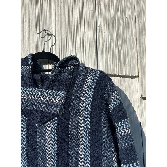 Baja Joe Blue Plaid Jerga‎ Mexican Hoodie XXL - Picture 2 of 6